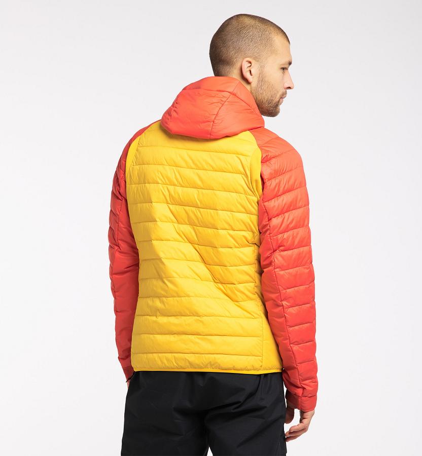 Haglöfs Mens Spire Mimic Down Jacket Yellow/Red New Zealand 42790JXRO